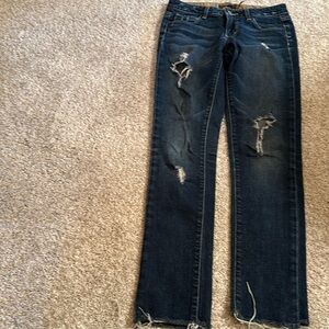 Distressed Paige skyline jeans